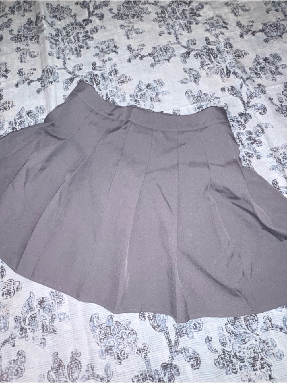 Amazon Women's Gray Pleated Skater Skirt